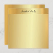 Elegant Gold Beruflicher gezeichneter Skriptname Mitteilungskarte (Vorne/Hinten)