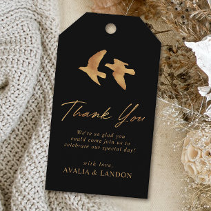 Elegant Gold Birds Wedding Vielen Dank Geschenkanhänger