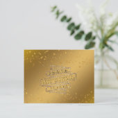 Elegant Gold Birthday Save the Date Ankündigungspostkarte (Stehend Vorderseite)