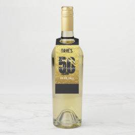 Elegant Gold Black 50. Geburtstagsparty Gefallen Flaschenanhänger