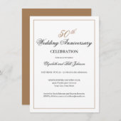 Elegant Gold Black 50. Hochzeitstag Einladung (Vorne/Hinten)