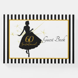 Elegant Gold Black 60. BIRTHDAY Party Gästebuch