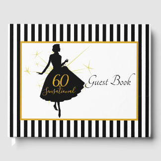 Elegant Gold Black 60. BIRTHDAY Party Gästebuch