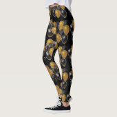 Elegant Gold Black Balloons Confetti Leggings (Links)