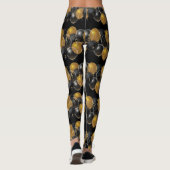 Elegant Gold Black Balloons Confetti Leggings (Rückseite)