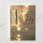 Elegant Gold Black Birthday Invitation Save The Date (Rückseite)