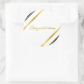 Elegant Gold & Black Congratulations - Celebration Runder Aufkleber (Tasche)
