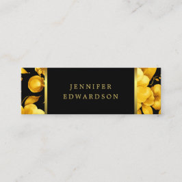 Elegant gold black flowers professional Business Mini Visitenkarte