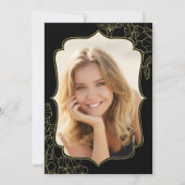 Elegant Gold Black Foto Überraschung 30. Geburtsta Einladung (Rückseite)