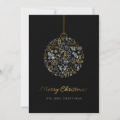 Elegant Gold & Black Frohe Weihnachten (Vorderseite)