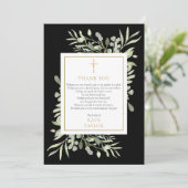 Elegant Gold Black Greeneral Beerdigung Gedicht Dankeskarte (Stehend Vorderseite)