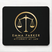 Elegant Gold & Black Lawyer Black Mousepad (Vorne)