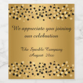 ELEGANT GOLD BLACK LEOPARD KUSTOMIZABLE WEINETIKET WEINETIKETT (Einzelnes Label)