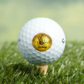 Elegant gold black monogram personalized golf ball (Insitu T-Shirt)