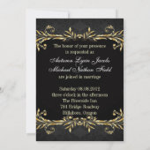 Elegant Gold Black Regal Wedding Einladung (Rückseite)