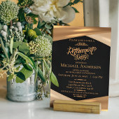 Elegant Gold Black Retirement Party Einladung