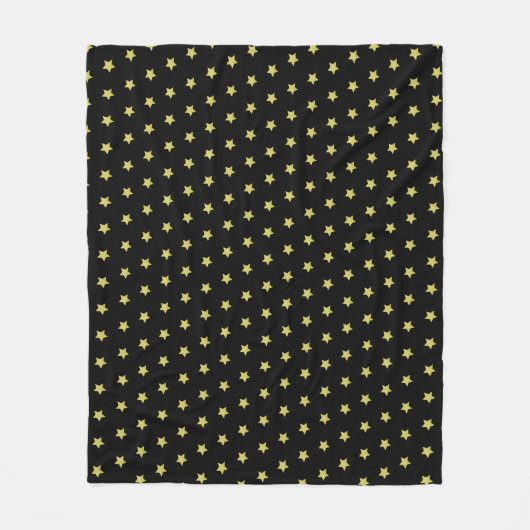 Elegant Gold & Black Star Pattern Fleecedecke (Vorderseite)