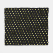 Elegant Gold & Black Star Pattern Fleecedecke (Vorderseite (Horizontal))