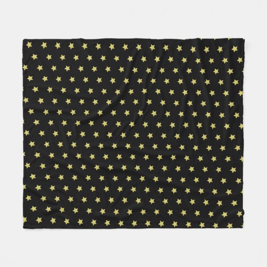 Elegant Gold & Black Star Pattern  Fleecedecke (Vorderseite (Horizontal))