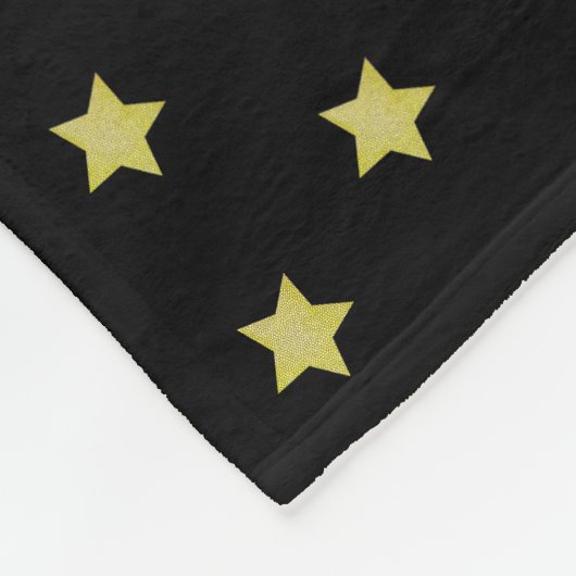 Elegant Gold & Black Star Pattern  Fleecedecke (Ecke)