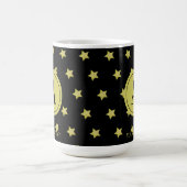 Elegant Gold & Black Star Pattern Monogram Kaffeetasse (Mittel)