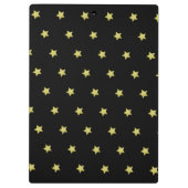 Elegant Gold & Black Star Pattern Monogram Klemmbrett (Rückseite)