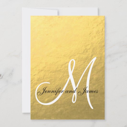 Elegant Gold Black Wedding Einladung (Vorderseite)