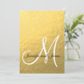 Elegant Gold Black Wedding Einladung (Stehend Vorderseite)