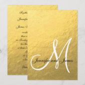 Elegant Gold Black Wedding Einladung (Vorne/Hinten)
