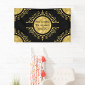 Elegant Gold Black Wedding Mr. & Mrs. Banner (Insitu)