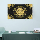 Elegant Gold Black Wedding Mr. & Mrs. Banner (Messeveranstaltung)