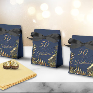 Elegant Gold Blue 50 Fantastische Geburtstagsgesch Geschenkschachtel