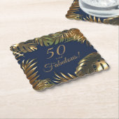 Elegant Gold Blue 50 Fantastischer Geburtstag Untersetzer (angewinkelt)
