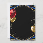 Elegant Gold Blue Agate 80. Geburtstag Einladung (Rückseite)