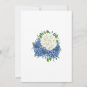 Elegant Gold Blue Hydrangeas Monogram Wedding Einladung (Rückseite)