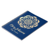 Elegant Gold Blue Mandala Yoga Teacher Notizblock (Linke Seite)