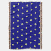 Elegant Gold & Blue Star Pattern Decke (Vorderseite Vertikal)