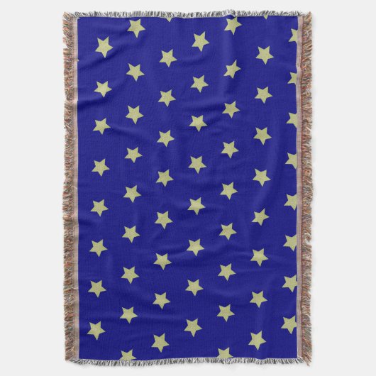 Elegant Gold & Blue Star Pattern  Decke (Vorderseite Vertikal)