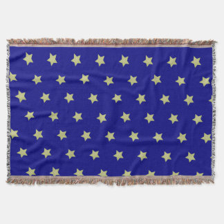 Elegant Gold & Blue Star Pattern Decke