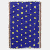 Elegant Gold & Blue Star Pattern Decke (Vorderseite Vertikal)