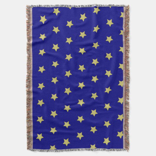 Elegant Gold & Blue Star Pattern  Decke (Vorderseite Vertikal)