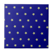 Elegant Gold & Blue Star Pattern  Fliese (Vorderseite)