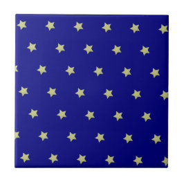 Elegant Gold & Blue Star Pattern  Fliese