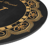 Elegant Gold Blüh Monogram Wedding Jubiläum Schneidebrett (Ecke)