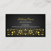 Elegant Gold Blüh Swirl Visitenkarte (Rückseite)