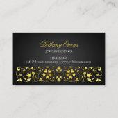 Elegant Gold Blüh Swirl Visitenkarte (Rückseite)