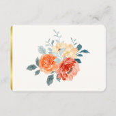 Elegant Gold Blush Blumenzitzer Hochzeit Begleitkarte (Rückseite)