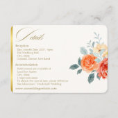 Elegant Gold Blush Blumenzitzer Hochzeit Begleitkarte (Vorderseite)