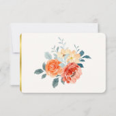 Elegant Gold Blush Blumenzitzer Hochzeit RSVP Karte (Rückseite)