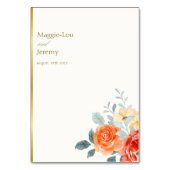 Elegant Gold Blush Blumenzitzer Hochzeit Tischnummer (Rückseite)